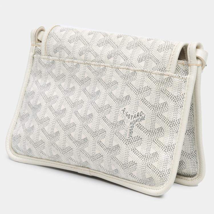 Pre Owned Goyard White Goyardine Plumet Pocket Wallet