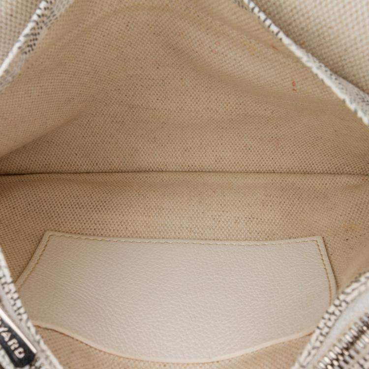 Pre Owned Goyard White Goyardine Plumet Pocket Wallet