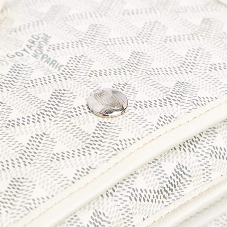 Pre Owned Goyard White Goyardine Plumet Pocket Wallet