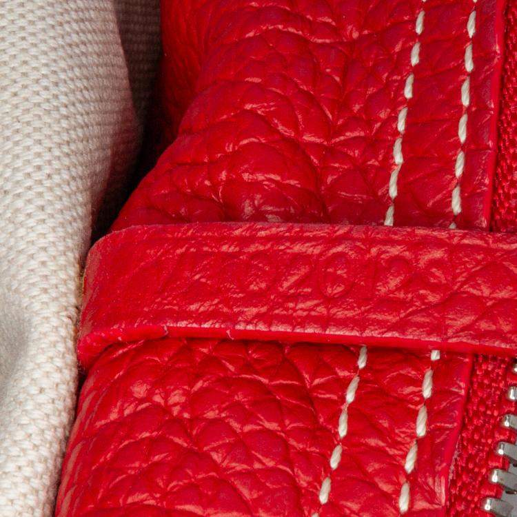 Pre Owned Goyard Red Goyardine Sac Hardy Pet Carrier PM