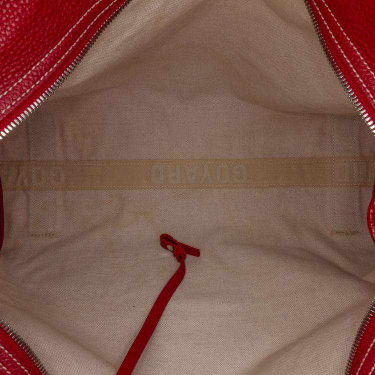 Pre Owned Goyard Red Goyardine Sac Hardy Pet Carrier PM