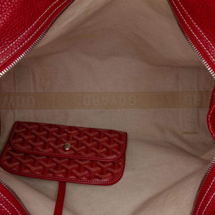 Pre Owned Goyard Red Goyardine Sac Hardy Pet Carrier PM