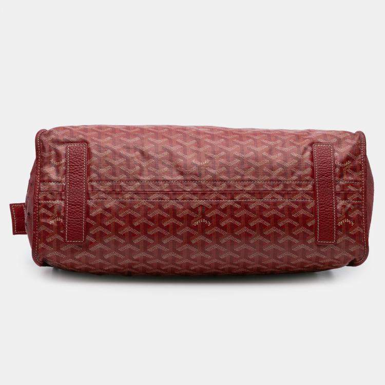 Pre Owned Goyard Red Goyardine Sac Hardy Pet Carrier PM