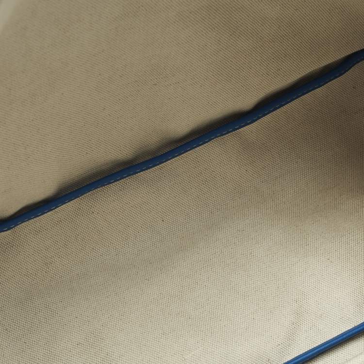 Pre Owned Goyard Saint Louis PM Blue Goyardine Coated Canvas and Leather Tote