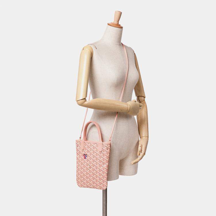 Pre Owned Goyard Pink Goyardine Poitiers Claire Voie
