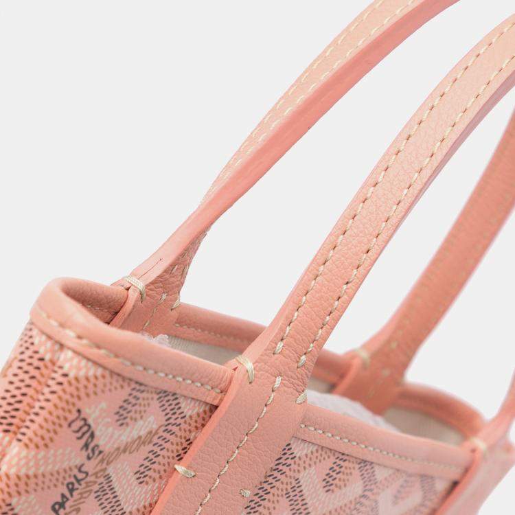 Pre Owned Goyard Pink Goyardine Poitiers Claire Voie
