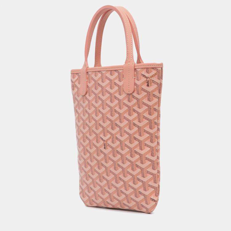 Pre Owned Goyard Pink Goyardine Poitiers Claire Voie