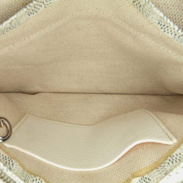 Pre Owned Goyard White Goyardine Plumet Pocket Wallet