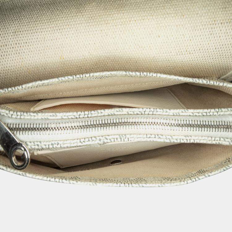 Pre Owned Goyard White Goyardine Plumet Pocket Wallet