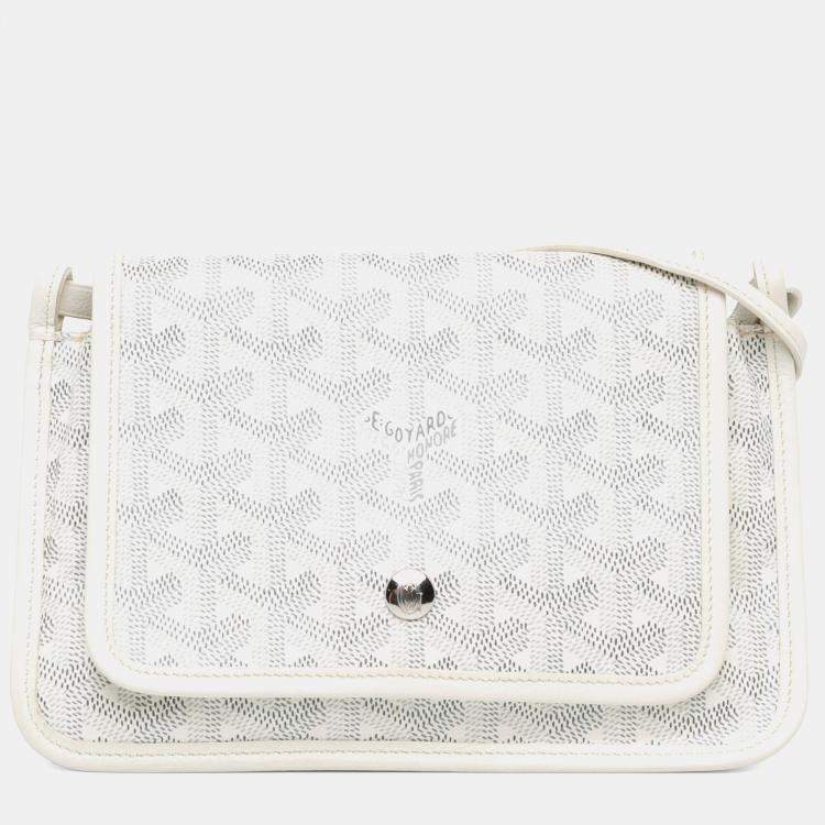 Pre Owned Goyard White Goyardine Plumet Pocket Wallet