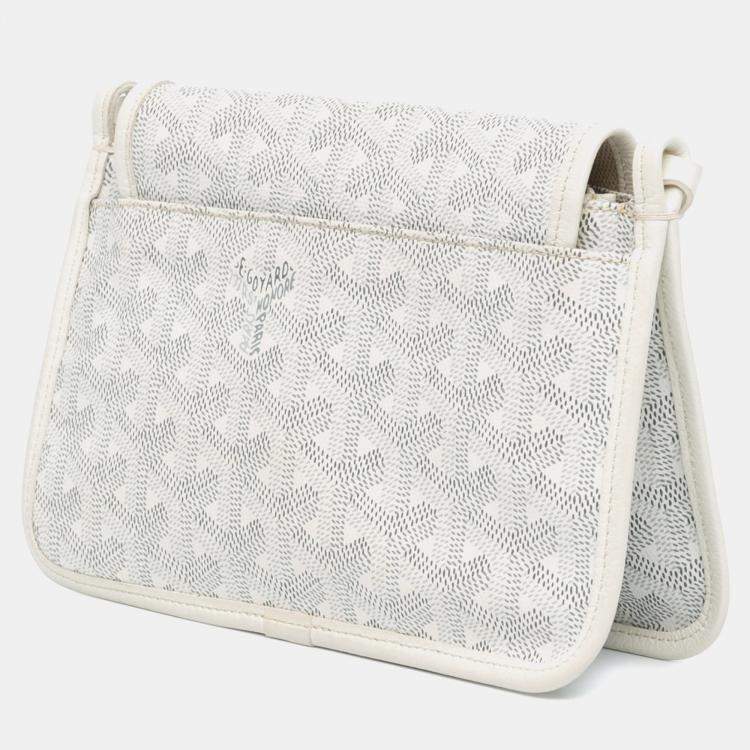 Pre Owned Goyard White Goyardine Plumet Pocket Wallet