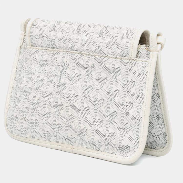 Pre Owned Goyard White Goyardine Plumet Pocket Wallet