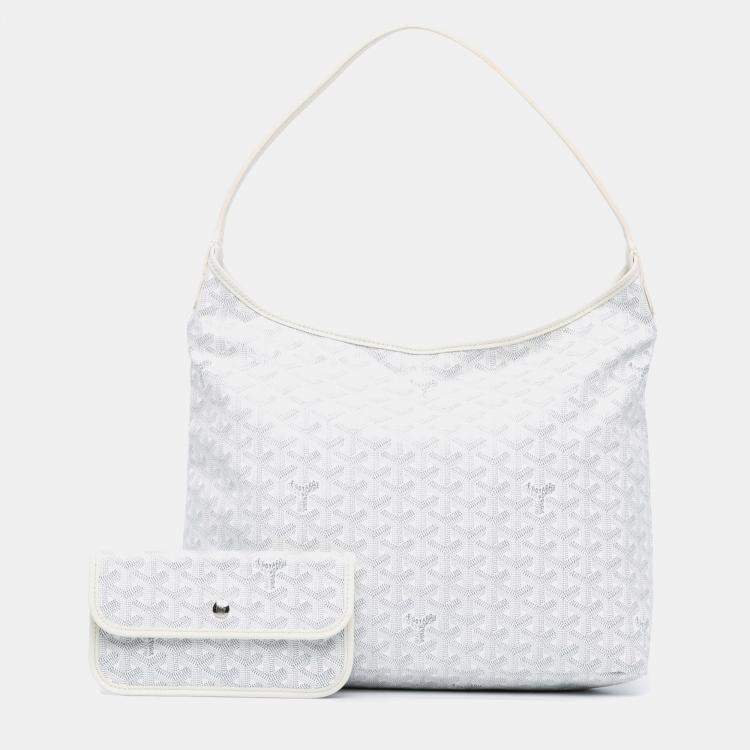 مملوكة مسبقًا Goyard White Goyardine Boheme Hobo