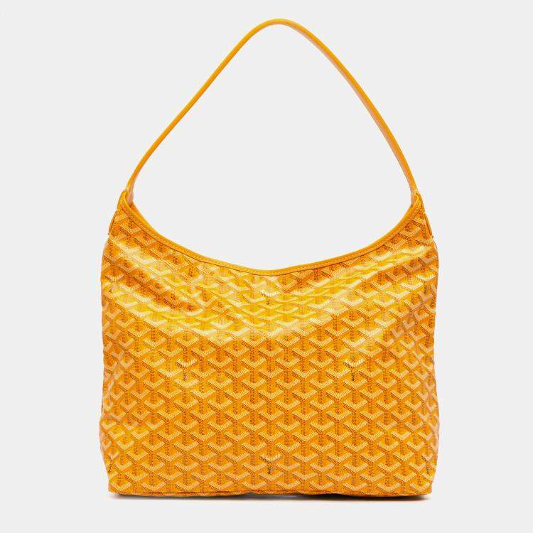Pre Owned Goyard Yellow Goyardine Boheme Hobo