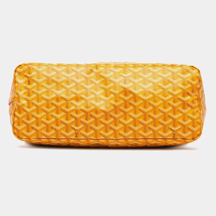 Pre Owned Goyard Yellow Goyardine Boheme Hobo