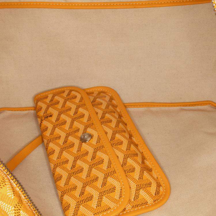 Pre Owned Goyard Yellow Goyardine Boheme Hobo