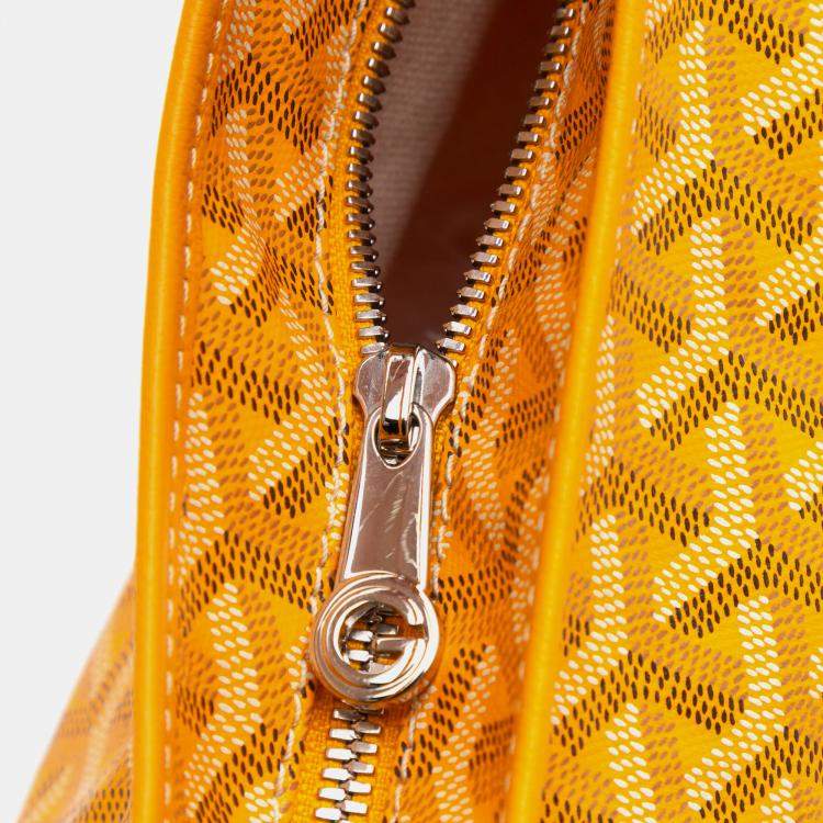 Pre Owned Goyard Yellow Goyardine Boheme Hobo