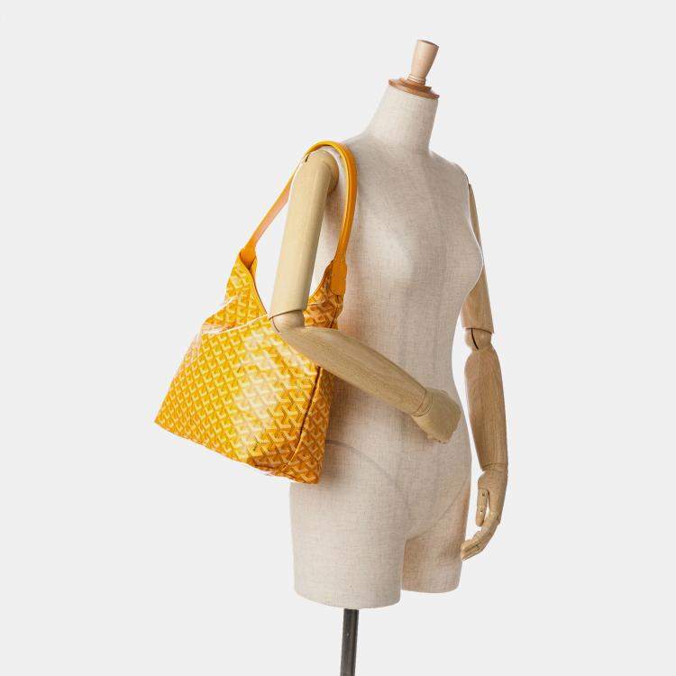 Pre Owned Goyard Yellow Goyardine Boheme Hobo