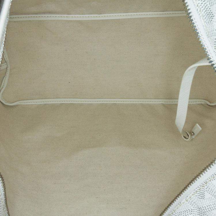 Pre Owned Goyard White Goyardine Boheme Hobo