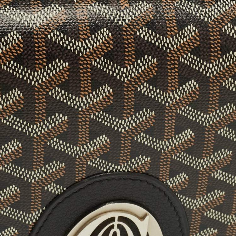 Pre Owned Goyard 233 Black Goyardine Canvas Shoulder Bag