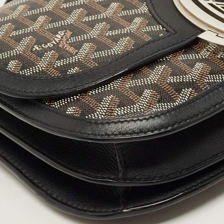 Pre Owned Goyard 233 Black Goyardine Canvas Shoulder Bag