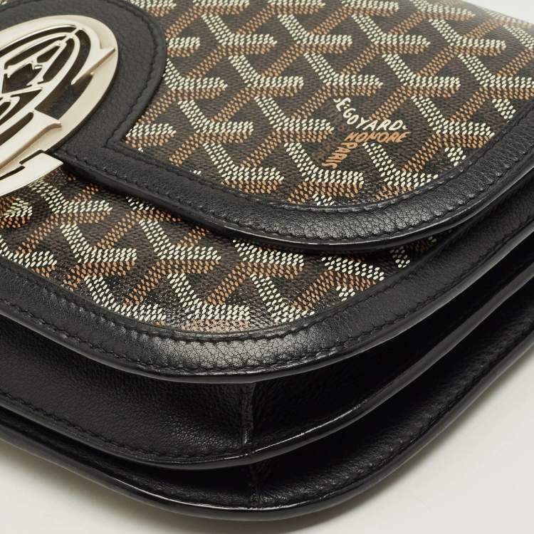Pre Owned Goyard 233 Black Goyardine Canvas Shoulder Bag