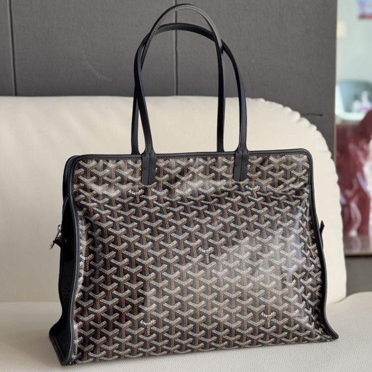 Pre Owned Goyard Hardy Black Tote Bag 