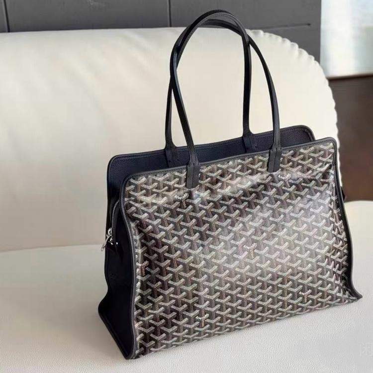 Pre Owned Goyard Hardy Black Tote Bag 
