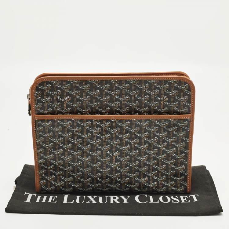 مملوكة مسبقًا Goyard Jouvence GM Brown Goyardine Coated Canvas and Leather Toiletry Bag