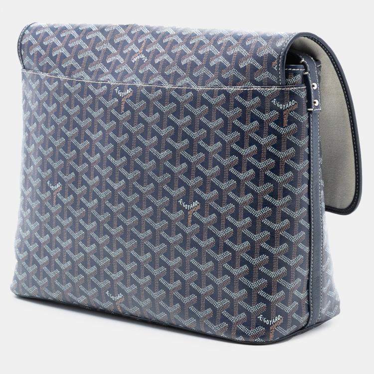 Pre Owned Goyard Blue Goyardine Capetien MM Messenger Bag