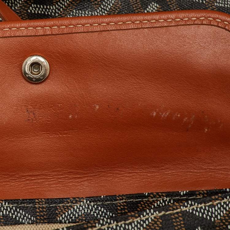 Pre Owned Goyard St.Louis PM Goyardine Brown Coated Canvas and Leather Tote