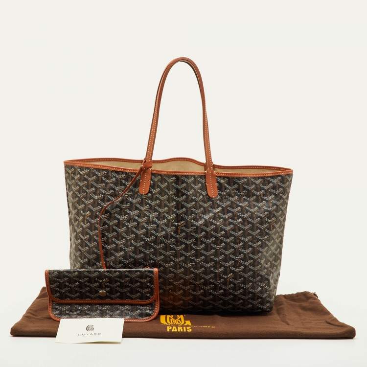 Pre Owned Goyard St.Louis PM Goyardine Brown Coated Canvas and Leather Tote