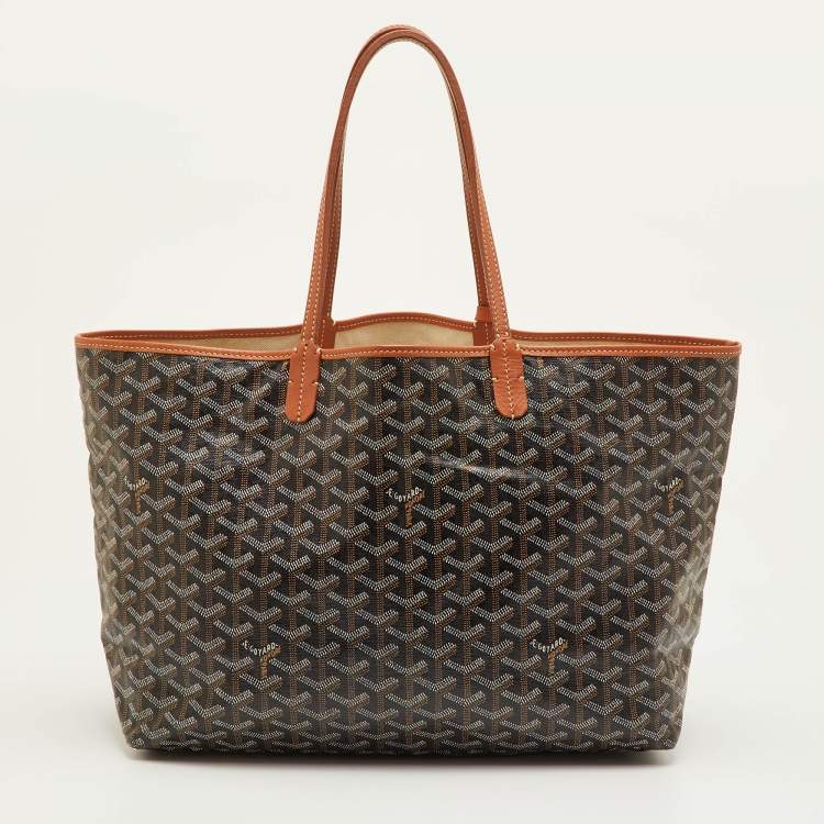 Pre Owned Goyard St.Louis PM Goyardine Brown Coated Canvas and Leather Tote