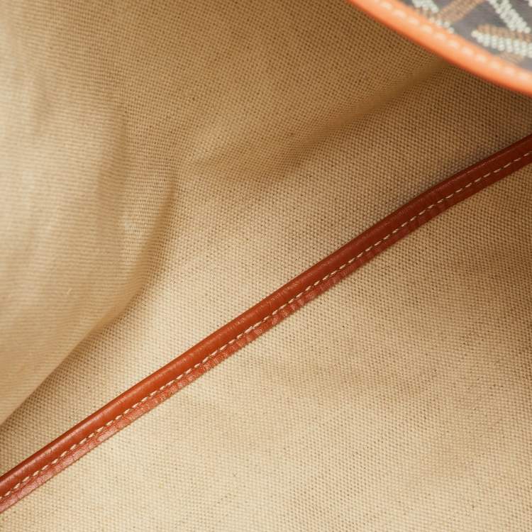 Pre Owned Goyard St.Louis PM Goyardine Brown Coated Canvas and Leather Tote