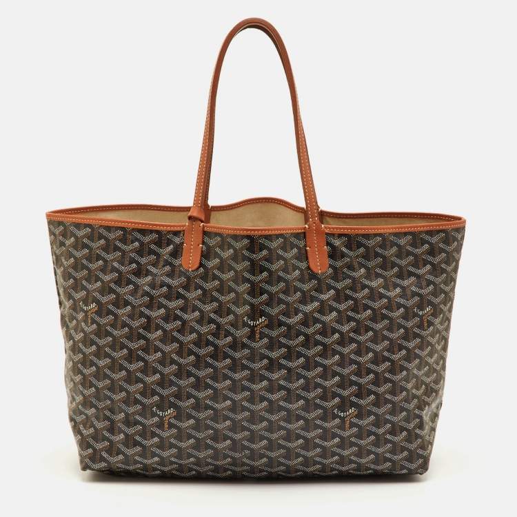 Pre Owned Goyard St.Louis PM Goyardine Brown Coated Canvas and Leather Tote