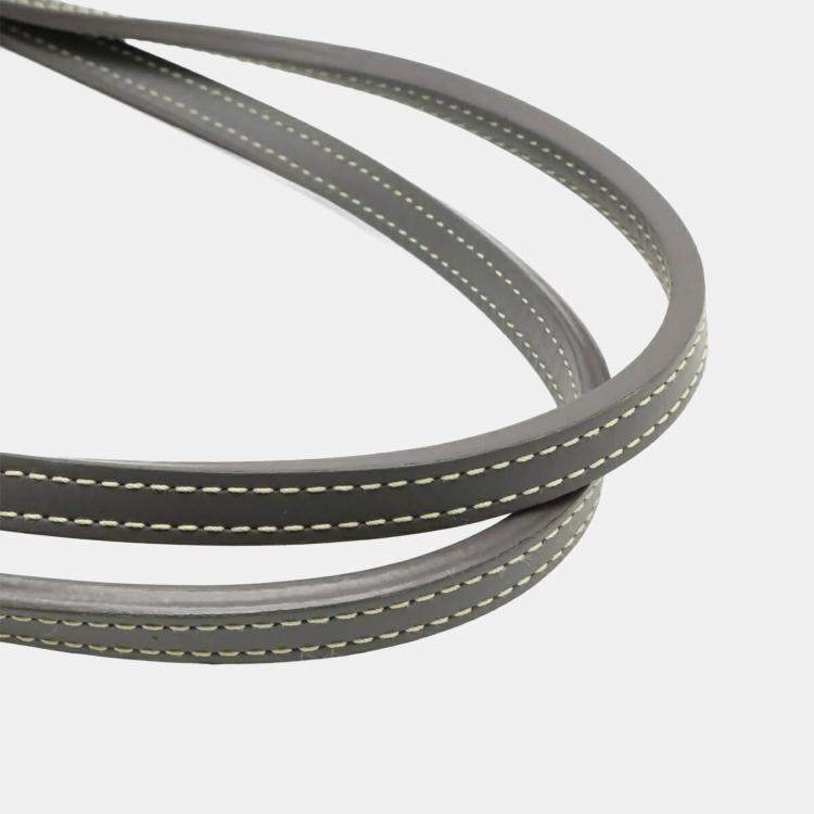 Pre Owned Goyard Bellechasse Beyod Pm Tote Bag Shoulder Herringbone Pattern Pvc Leather Gray Black White