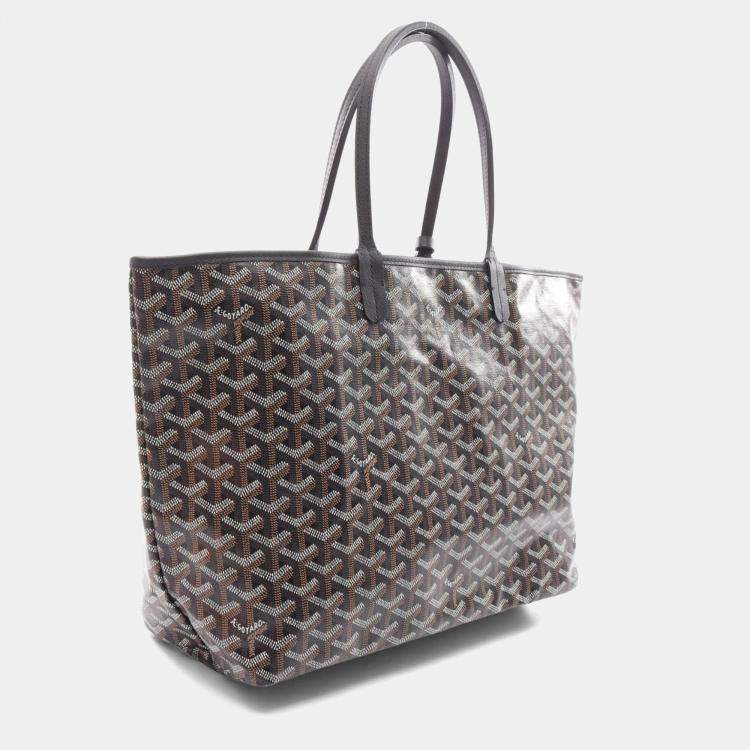 مملوكة مسبقًا Goyard Saint Louis Pm Tote Bag In Coated Canvas And Leather Black Multicolor