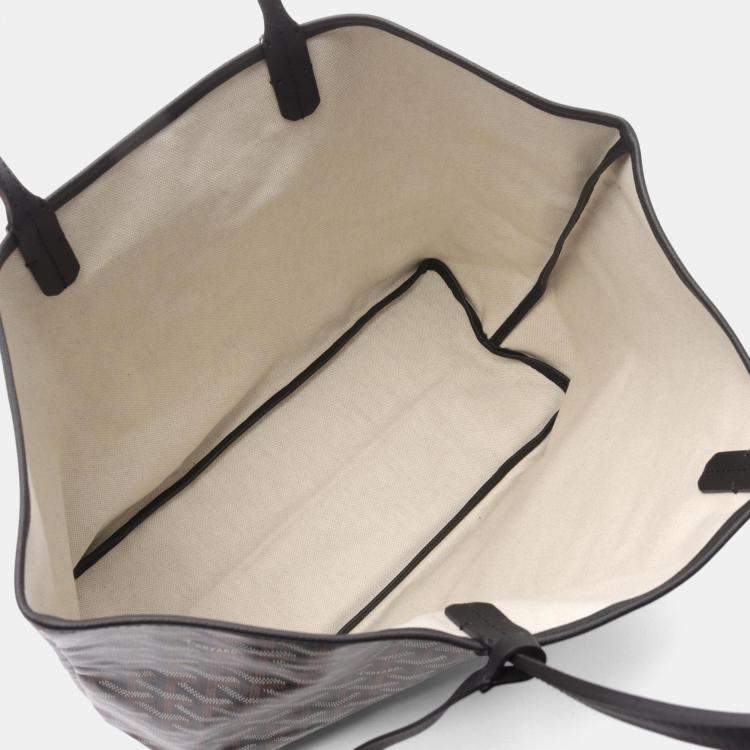 مملوكة مسبقًا Goyard Saint Louis Pm Tote Bag In Coated Canvas And Leather Black Multicolor