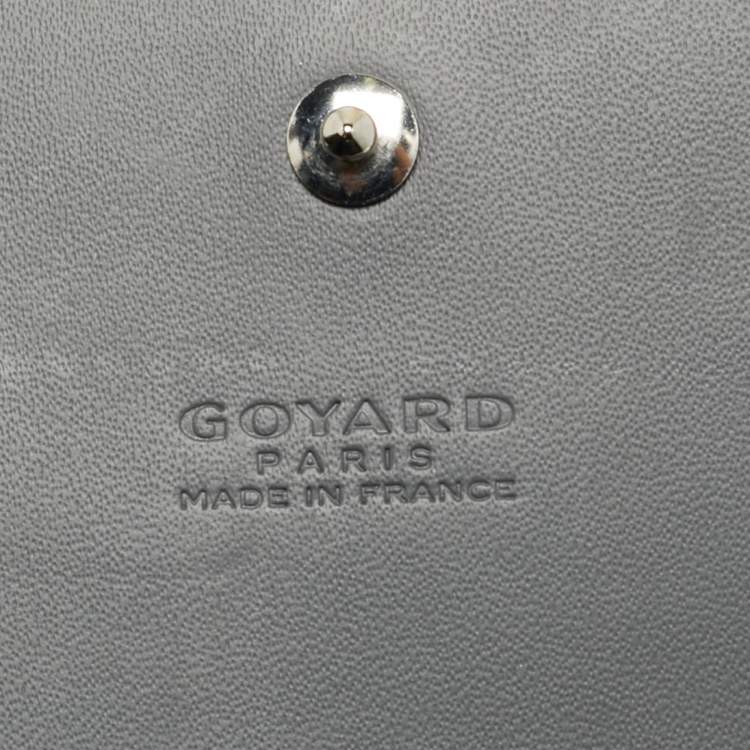 Pre Owned Goyard Varenne Grey Goyardine Coated Canvas and Leather Wallet On Strap