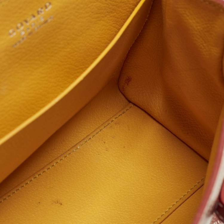 مملوكة مسبقًا حقيبة جويارد سايجون ميني أحمر جوياردين كانفاس مغلف وجلد مقبض علوي