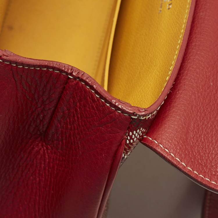 مملوكة مسبقًا حقيبة جويارد سايجون ميني أحمر جوياردين كانفاس مغلف وجلد مقبض علوي