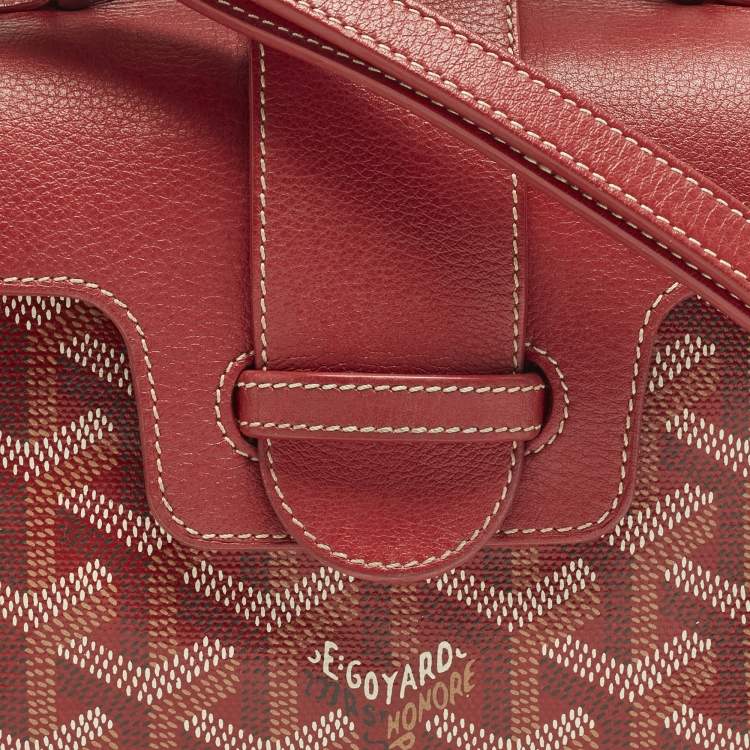 مملوكة مسبقًا حقيبة جويارد سايجون ميني أحمر جوياردين كانفاس مغلف وجلد مقبض علوي