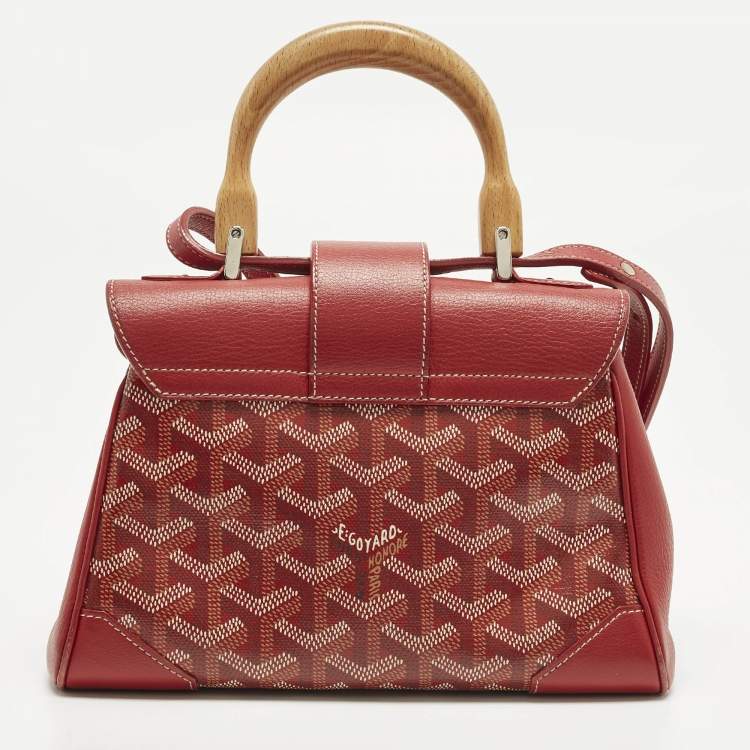 مملوكة مسبقًا حقيبة جويارد سايجون ميني أحمر جوياردين كانفاس مغلف وجلد مقبض علوي