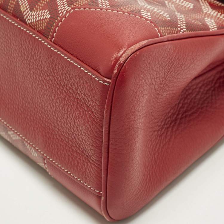 مملوكة مسبقًا حقيبة جويارد سايجون ميني أحمر جوياردين كانفاس مغلف وجلد مقبض علوي