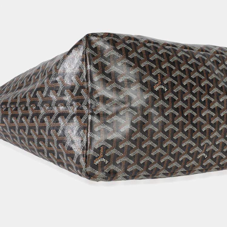 Pre Owned Goyard Gold Black Goyardine Canvas Saint Louis GM