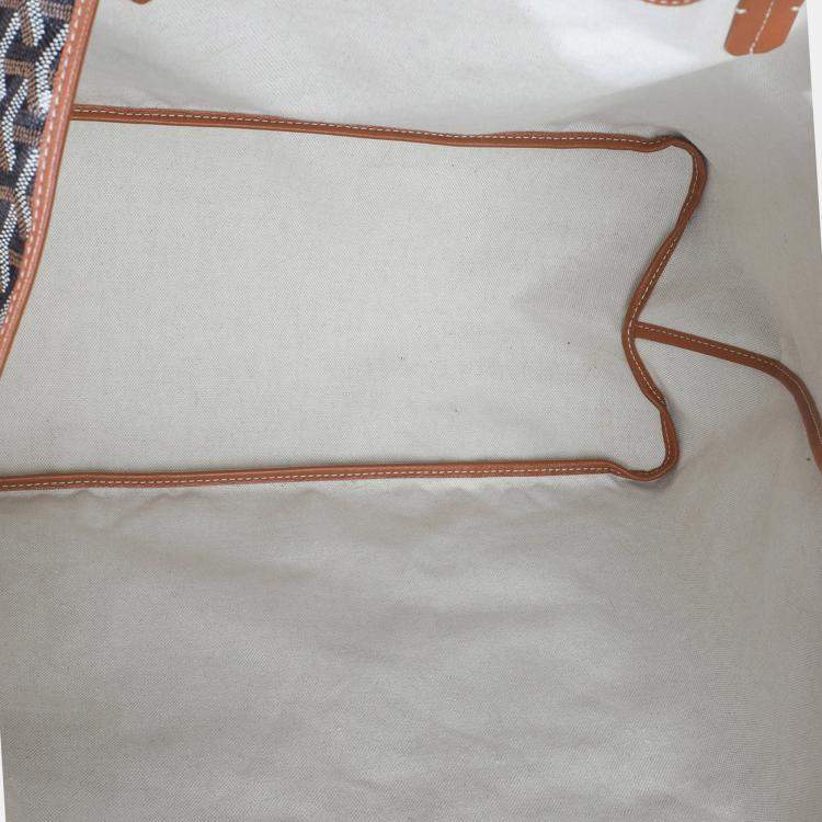 Pre Owned Goyard Gold Black Goyardine Canvas Saint Louis GM