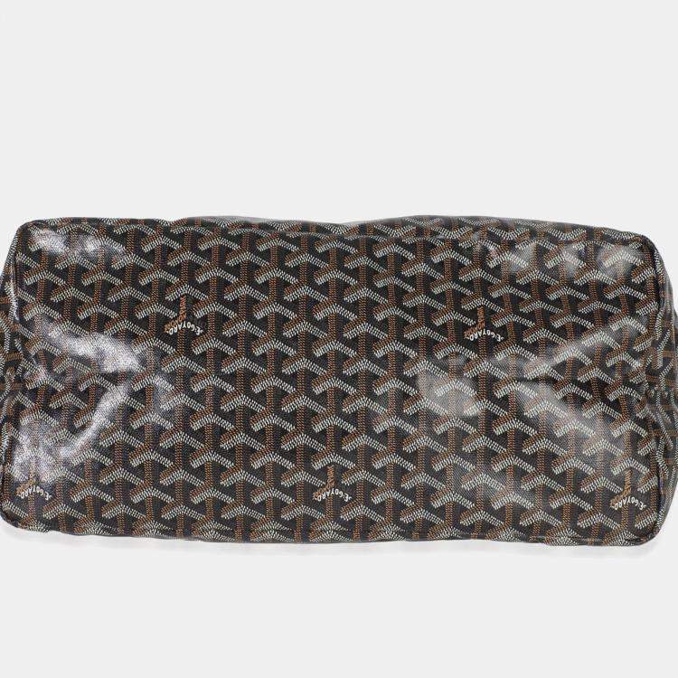 Pre Owned Goyard Gold Black Goyardine Canvas Saint Louis GM