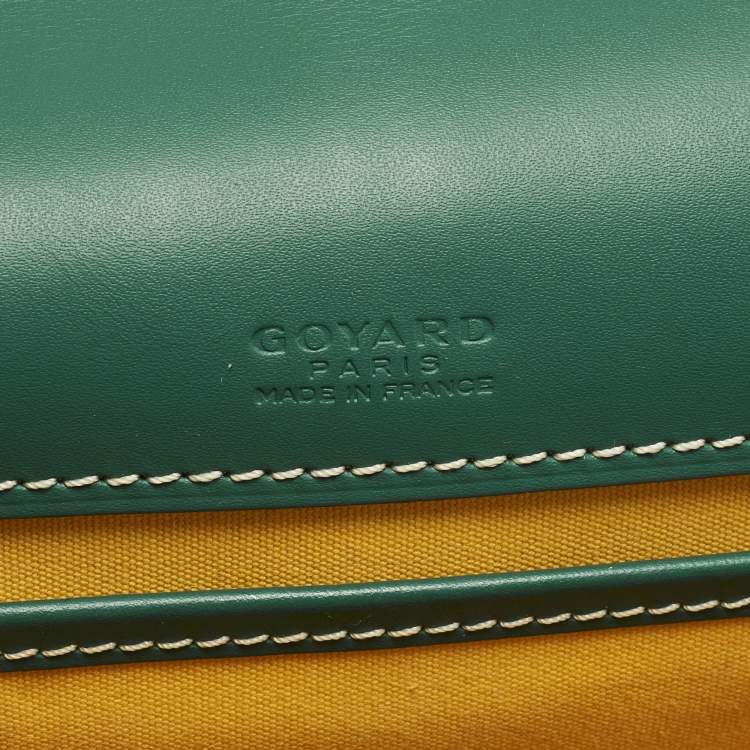 Pre Owned Goyard Belvedere II PM Green Goyardine Coated Canvas and Leather Saddle Bag