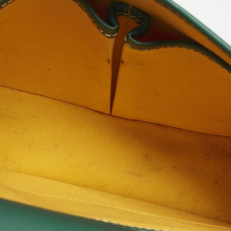 Pre Owned Goyard Belvedere II PM Green Goyardine Coated Canvas and Leather Saddle Bag