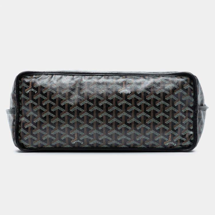 Pre Owned Goyard Black Goyardine Reversible Anjou PM